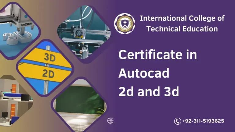 Certificate in Autocad 2d and 3d
